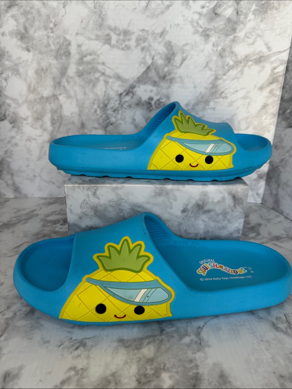 Squishmallows Blue Pineapple Slide Sandals in Blue Women’s 9-10
